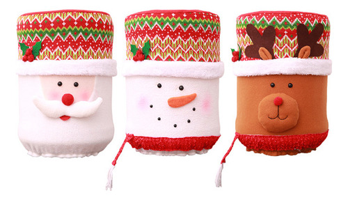 J Cubierta De Tela For Cubo De Dispensador De Agua Navideño