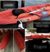 Comprar Kayak Samoa Familii Triple C\u002F2 Palas Y 3 Chalecos Salvavidas Rojo