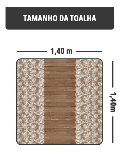 Toalha Mesa Plástica Térmica Rustique Mr 4 Lugar 1,40x1,40 Cor Estampada