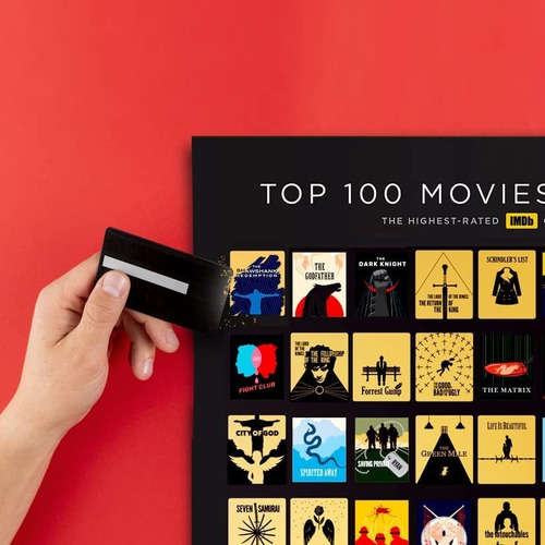 Póster Oficial De Imdb Top 100 Movies Scratch Off Fab...