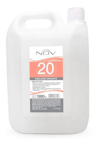 Agua Oxigenada Nov Emulsion Oxidante Crema 20 Vol X 1900 Ml