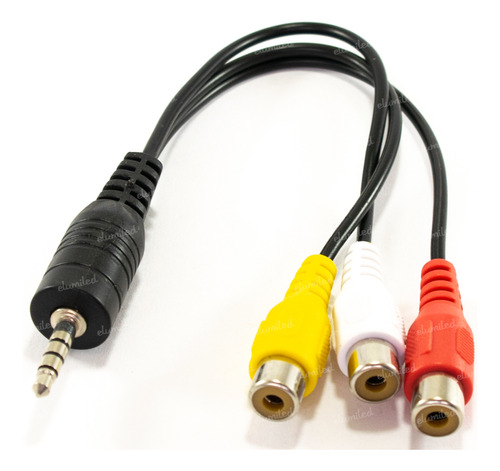3 Cables Plug 3.5 17mm A Rca Hembra Audio Y Video