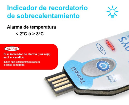 Registrador Temperatura Humedad Desechable Tempu Data Logger