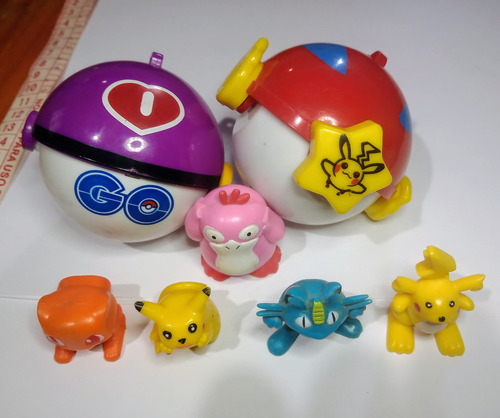 Pokemon Figura Bootleg Pokebola X2 Pikachu Tomy Meowth Promo (Usado)
