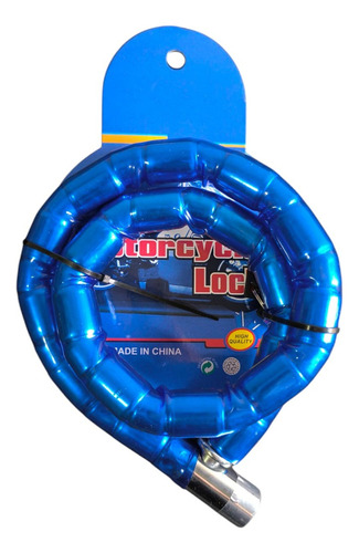 Linga Moto Bicicleta Candado Traba Cadena Piton Sape C/llave Color Azul