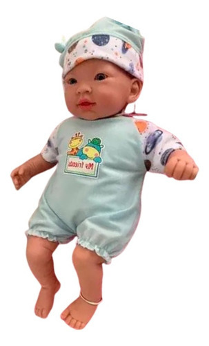 Boneca - Dolls Collection Reborn - Macacao Azul Super Toys