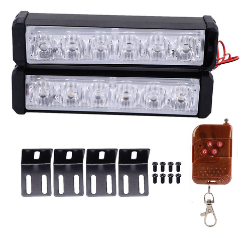 2 Linternas Estroboscópicas De Advertencia Cob, 6 Led, Rojo,