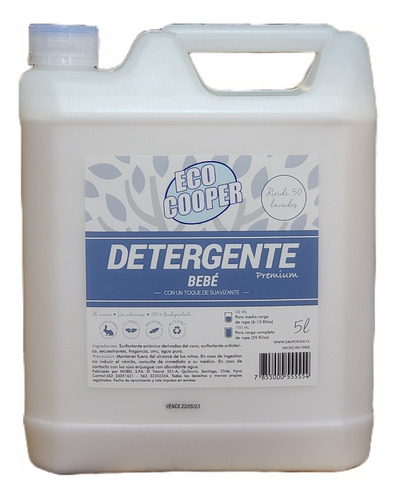 Detergente Bebes, Hipoalergénico 5 Litros