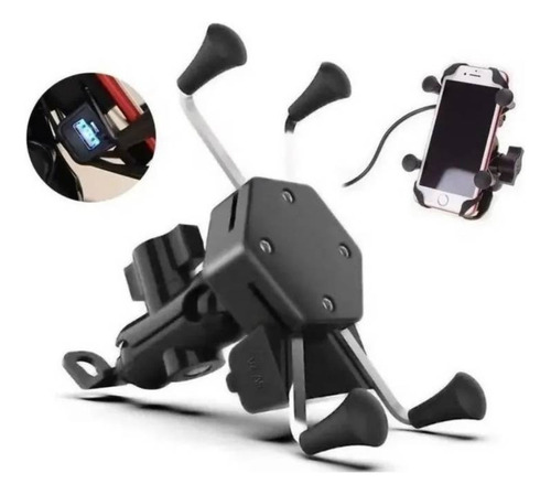 Soporte De Celular Para Moto Con Cargador Usb