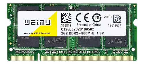 Memoria Ram 2gb Laptop Ddr2 800-677 Weimu