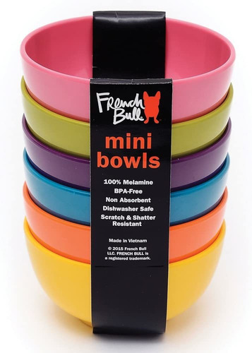 French Bull Mini Melamine Bowls, Smooth, 6 Count