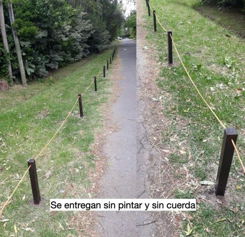 Estaca Cerco Poste Evita Autos Suban Veredas 100 Cm X6u Marrón Claro