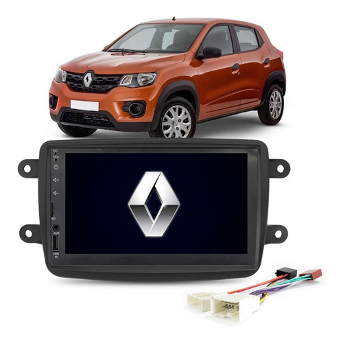 Kit Central Multimidia 2din Kwid Duster Sandero Moldura Som