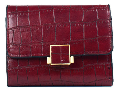 Cartera Corta Con Estampado De Cocodrilo Para Mujer