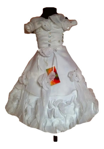 Vestido Infantil  Festa / Princesa / Dama  Branco Tam 4