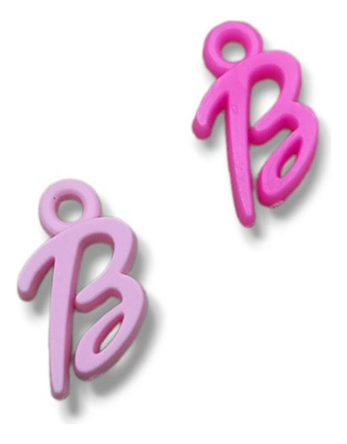 Dije Barbie Inicial 3d Plástico Rosa Bijouterie X 5 Uni 