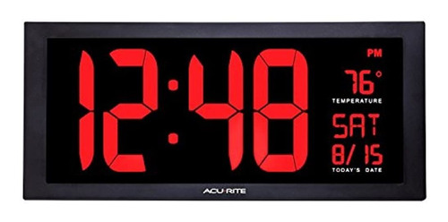 Acurite 75100 Reloj De Pared Led Digital Grande De 18  Con F