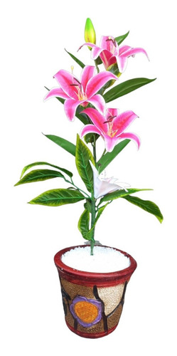 Planta Artificial Flores Con Maceta Elegante Decoracion 90cm