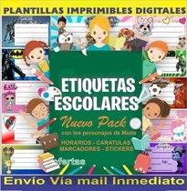 Comprar Kit Imprimible Etiquetas Para Utiles Escolares Editables