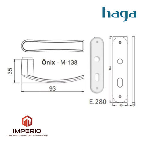 Fechadura Haga Interna Quarto Espelho Cinza 21960b