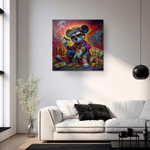 Mickey Mouse Urban Paint Cuadro Canvas 60 X 60 Cm