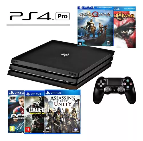 Console Sony PlayStation 4 PS4 + Jogo God of War Ragnarök 1TB Preto