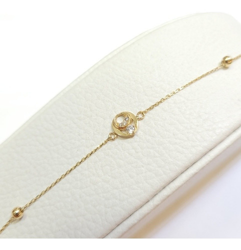 Pulsera Con Dije Oro 18kts Amarillo 1,0grs 17cm Brumat