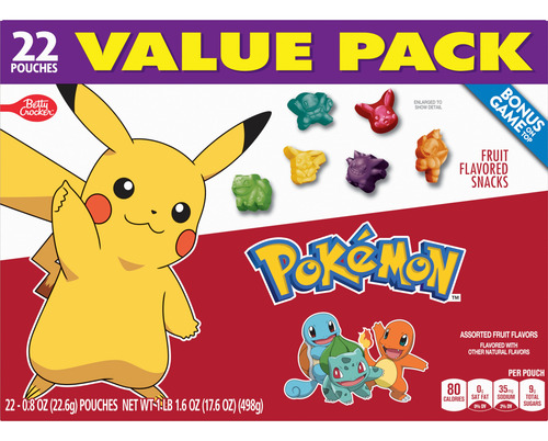 Pokemon Fruit Flavored Snacks 498 Gr (22 Pz)