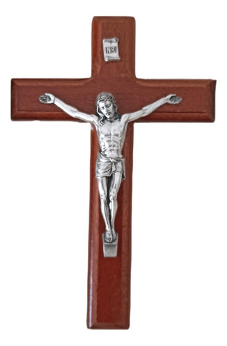 Cruz Crucifijo Madera Cristo Metal Tradicional Italy 15x10cm