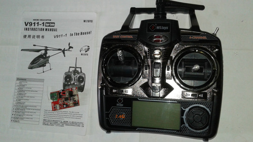 Helicoptero V911 V912 V913 Controle Remoto + Placa Receptora Preto (Usado)