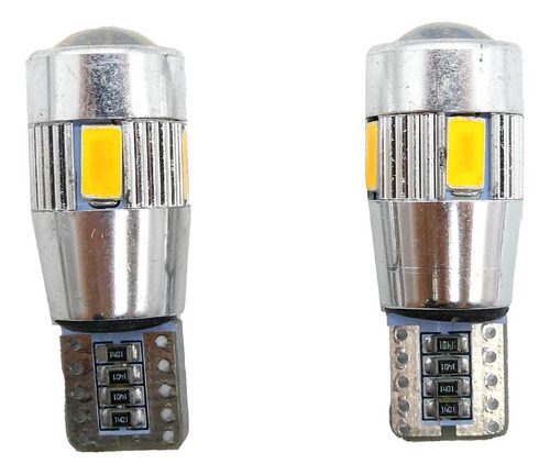 Muelita Con Lupa Cld T10 6 Led Canbus Smd 12v Ambar