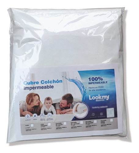 Cubre Colchon Impermeable Funda Protectora Elástica 190x90cm