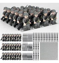 Comprar 24 Soldados De Plastico Tropas Soldaditos De Juguete Bloquea Color Gris Oscuro