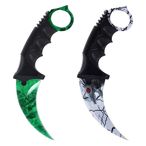 2  S Karambit Juegos De Cs (blanco Y Verde)