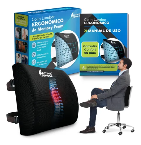 Almohada de apoyo lumbar, cojín de espuma viscoelástica para