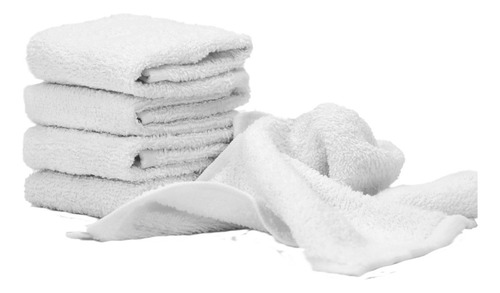 500 Toalla Facial 30x30 Cm. Manos Hotelera 100% Algodón Color Blanco Gt