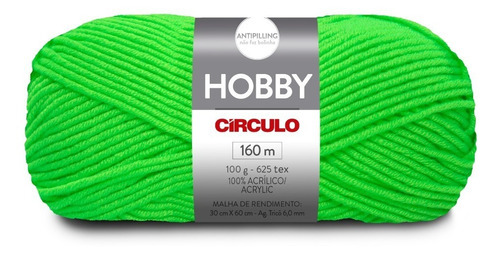 Lã Hobby Círculo 100g Cor Verde-neon - 5258