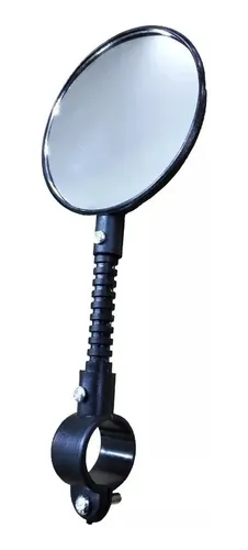Espejo Bicicleta Retrovisor Redondo Flexible Con Reflector 