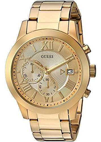 Reloj Hombre Guess U0668g4 Cuarzo Pulso Dorado En Acero