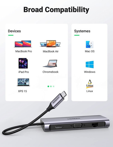 Concentrador Usb Tipo C Multifuncional Ugreen 10 En 1 /cm179