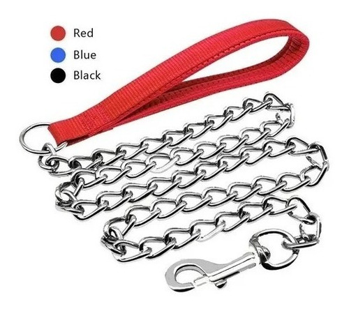 Correa Perros Cadena 120cm, 4.0mm Gancho Blindado Mango Soft