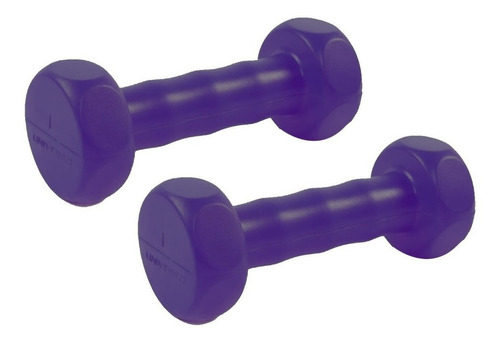 Mancuernas 2 Kg Pvc Pesas X Par Hexagonal Plastico Gym