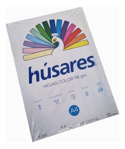 Cartulina Husares A4 Tecnica Color 118 Gr 21x29 Cm Pack X25