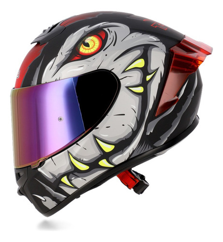 Casco Moto Pista Nzi Trendy Combo Dos Visores En Color Raptor Negro Gris Rojo Mate Diseño Colores Tamaño Del Casco Xxl
