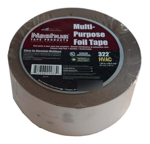 Tape/cinta De Aluminio Para Ducteria 2 X50yds Nashua 322 (ul