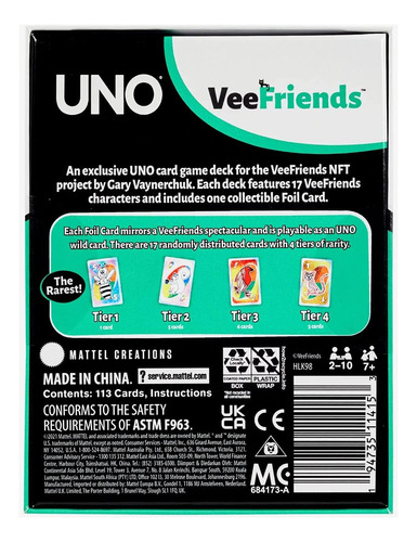 Juego De Cartas Mattel Creations Veefriends Uno