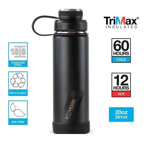 Botella Inox Boulder 591 Ml Negro.