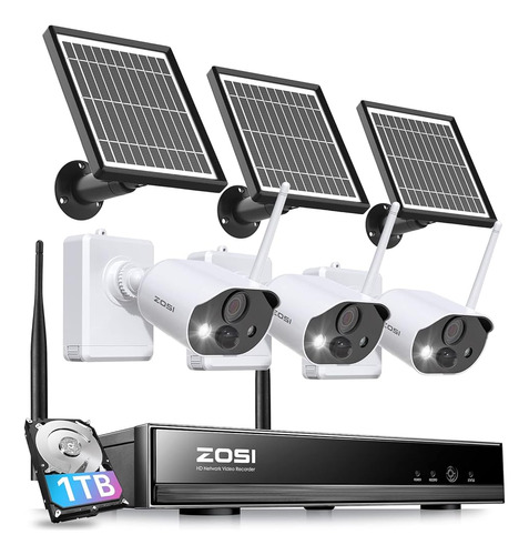 Zosi C306pk 8ch 2k 3mp Solar Powered Wireless Security Camer