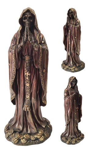 Santa Muerte 18cm Con Baño De Bronce Original Veronese 