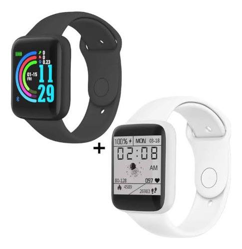2 Pcs Y68 Smartwatch Reloj Inteligente Deportivo 
